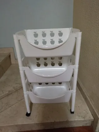 Verdulero 3 estantes cocina blanco