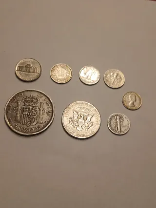 Lote monedas plata