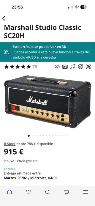 Marshall JCM 800 Studio Classic SC20H