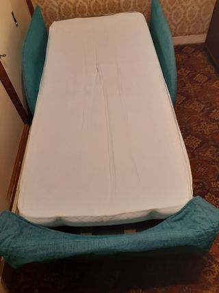 Sofá-cama individual Color turquesa Colchón 80x180