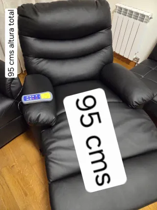 Sillón masaje reclinable polipiel negro