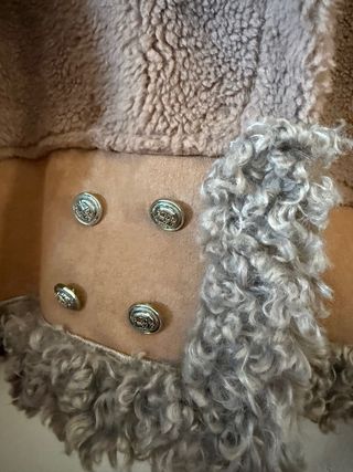 Chaqueta ante y borrego beige/marrón