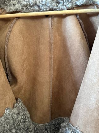 Chaqueta ante y borrego beige/marrón