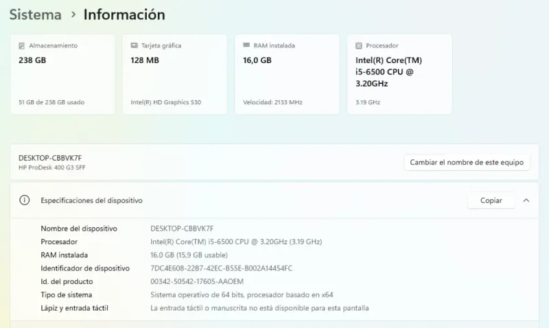 HP ProDesk i5-6500 16GB RAM 256GB SSD afbeelding 3