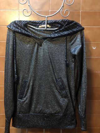 Sudadera con capucha Bon Sport negra brillante