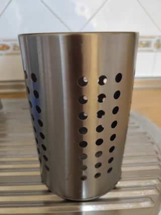 Escurridor cubiertos metal plateado