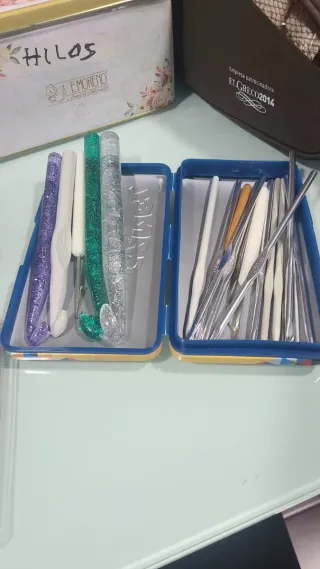 Lote agujas ganchillo crochet varias