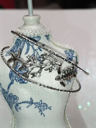 Pulsera Acero Plateado Motivos Marinos