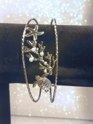 Pulsera Acero Plateado Motivos Marinos