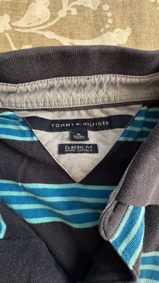 Polo Tommy Hilfiger Rayas Celeste y Turquesa