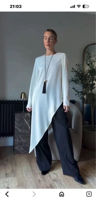 blusa asimetrica fluido zw colecion zara