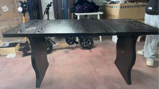 Mesa de comedor Tribesigns negra 160 x 80 x 75 cm