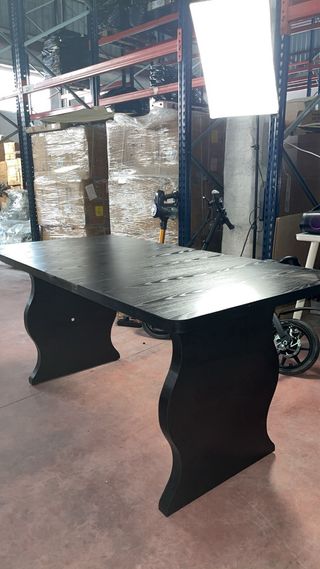 Mesa de comedor Tribesigns negra 160 x 80 x 75 cm