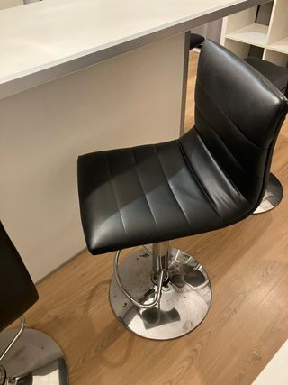 4 Taburetes de cocina piel negro