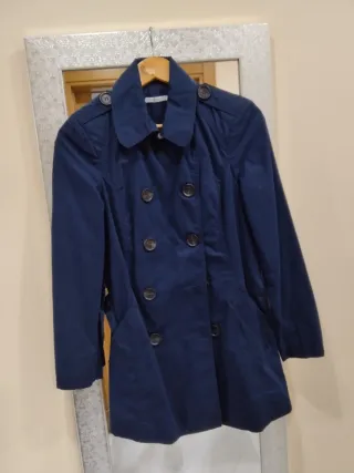 Gabardina azul mujer