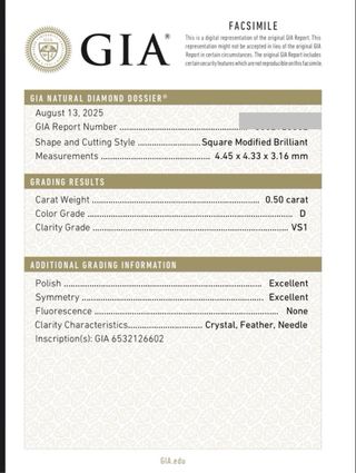 Pareja Diamantes Princess 0.50 + 0.51 ct D VS1 GIA