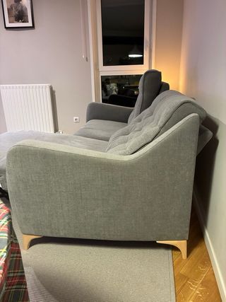 Sofá eléctrico reclinable chaise longue gris