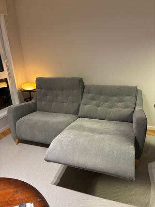 Sofá eléctrico reclinable chaise longue gris