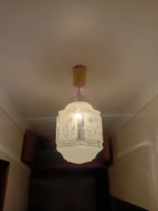 Lámpara de pie madera y tela