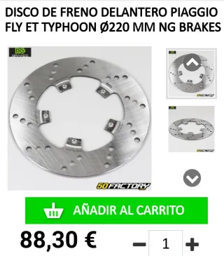 Disco Freno Delantero Piaggio Fly 50