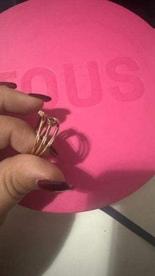 Anillo Tous Oro Rosa Diamante Corazón Estrella oso