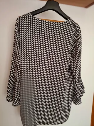 Camisa Zara Estampada Blanco y Negro
