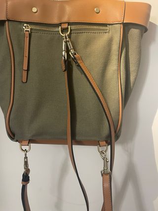 Bolso Mochila Parfois Marrón y Verde