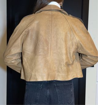 Chaqueta de cuero con efecto vintage Massimo Dutti