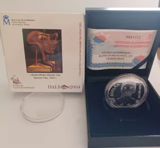 Moneda 10€ Plata 2004 Salvador Dalí Autorretrato