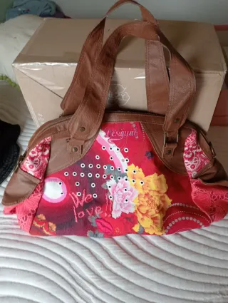 Bolso Desigual Marrón y Rojo