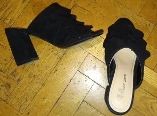 Zapatos tacón ancho negros talla 36