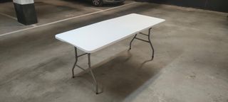 Mesa plegable blanca 180x74x74