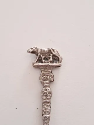 Cucchiaino vintage Lupa SPQR Roma conchiglia