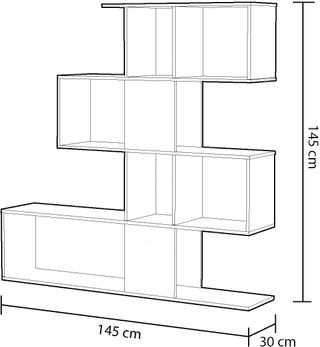 Estantería Zigzag Color Cemento y Blanco Mate