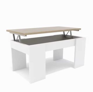 Mesa centro elevable madera y metal