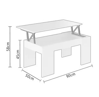 Mesa centro elevable madera y metal