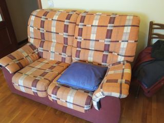 Sofá de 2 plazas tela naranja