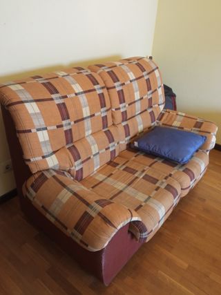 Sofá de 2 plazas tela naranja