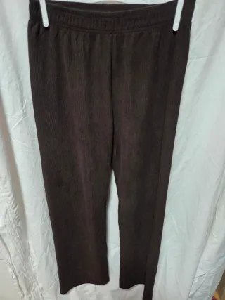 Pantalones pana fina marrón cintura elástica