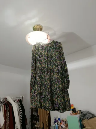 Vestido estampado floral manga larga