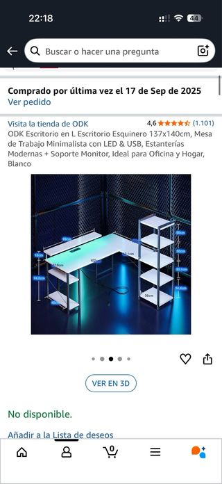 Escritorio de esquina blanco