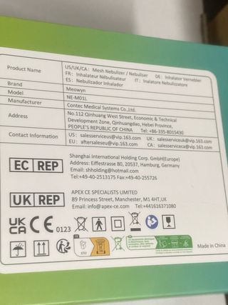 Nebulizador Mesh MEOWYN NE-M01L