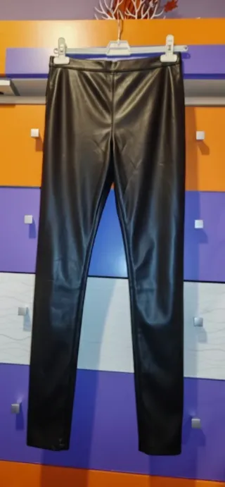 Pantalones polipiel efecto cuero Talla S