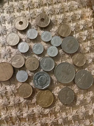 Lote de monedas antiguas pesetas