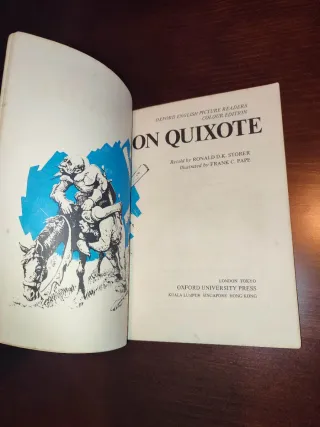 Don Quijote en Inglés, 1973. Japón, ilustr. color