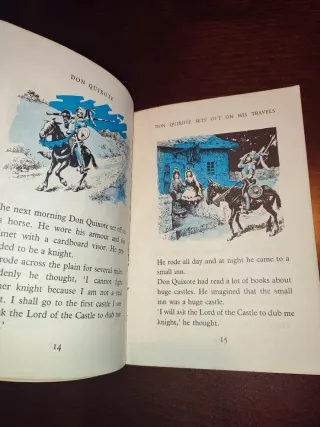Don Quijote en Inglés, 1973. Japón, ilustr. color