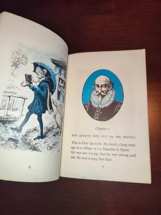 Don Quijote en Inglés, 1973. Japón, ilustr. color