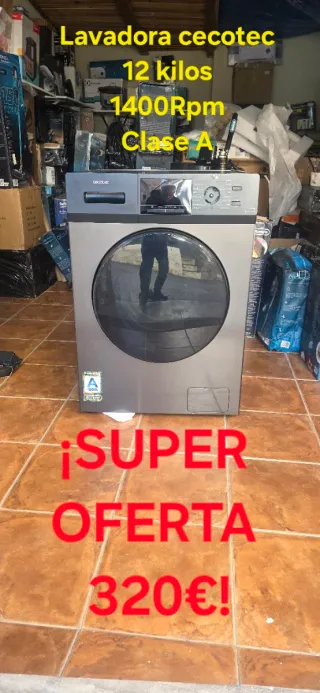 Lavadora Cecotec 12kg 1400rpm Clase A