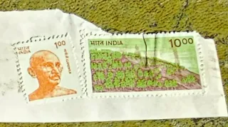 2 Francobolli India Gandhi 1,00 & 10,00