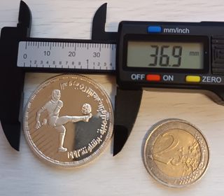 Moneda Plata 5 Libras Egipto Fútbol JJ.OO.